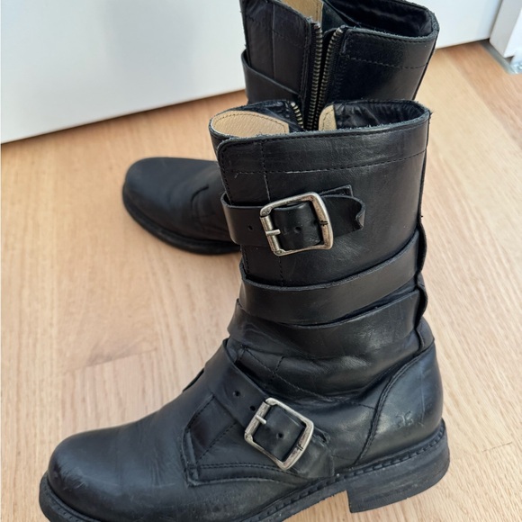 Frye Black Tanker Boots - Picture 2 of 8